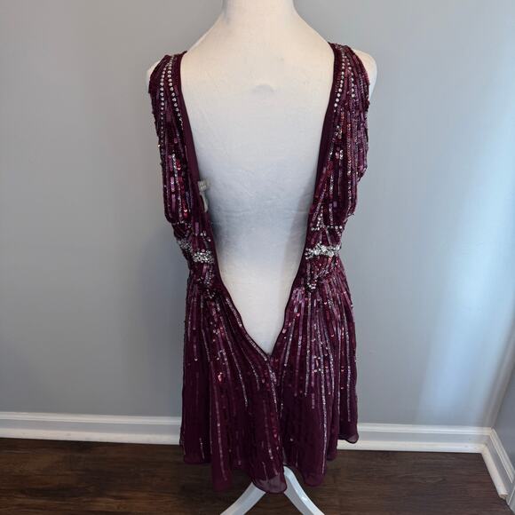 ASOS sequin fit and flare skater embellished mini dress US 8 glam formal party - Picture 4 of 12